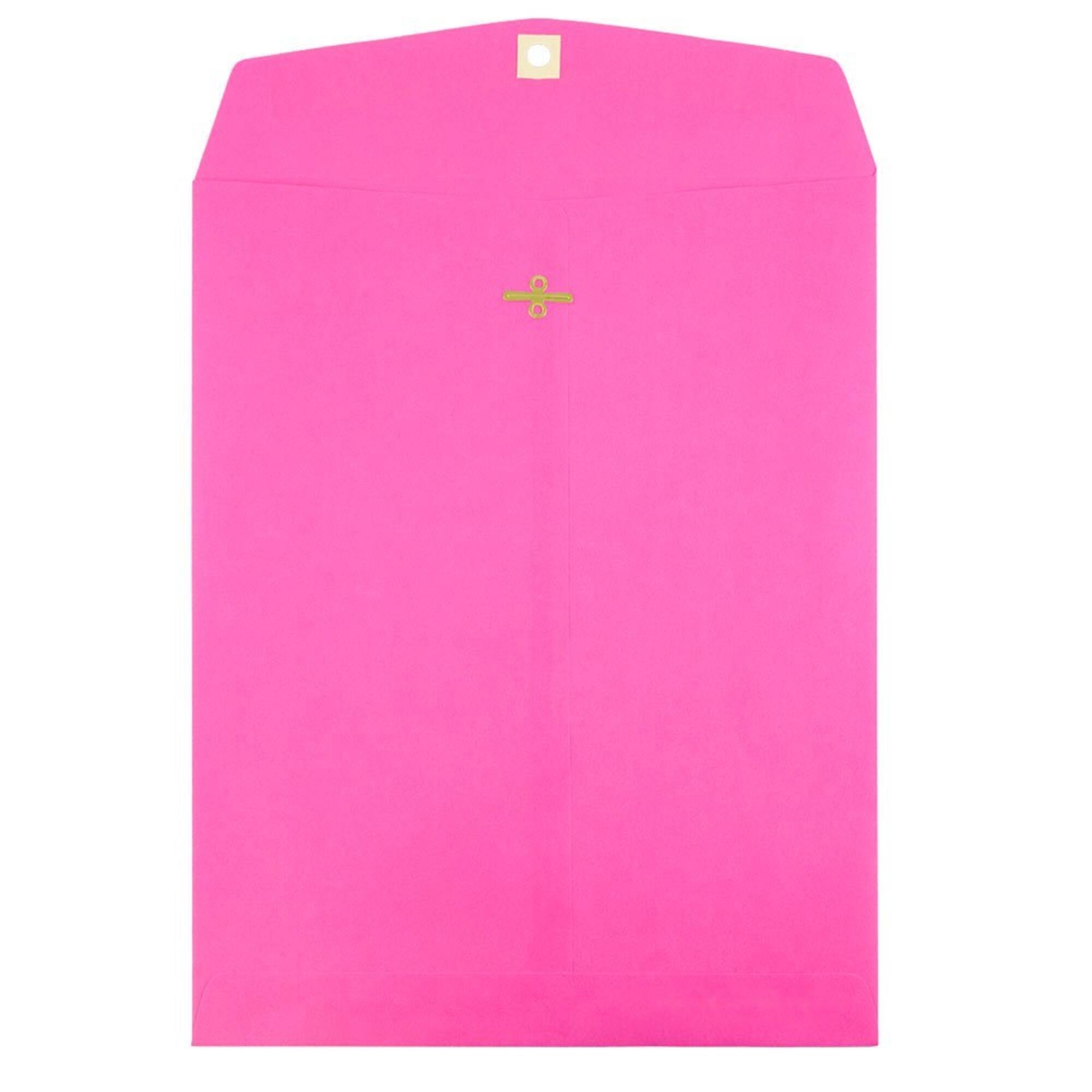JAM Paper 9" x 12" Ultra Fuchsia Hot Pink Clasp Closure Catalog Envelopes, 100ct.